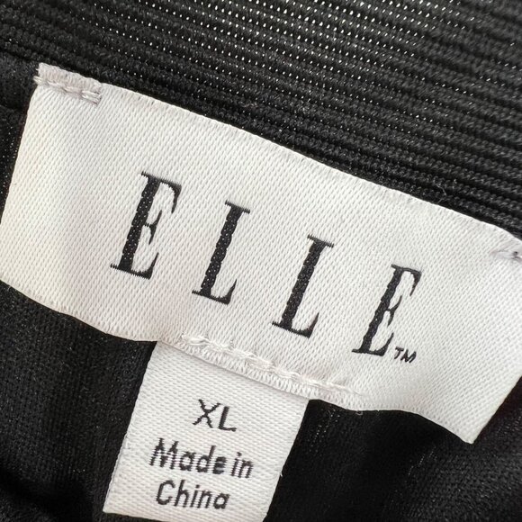 Elle Pleated Midi Skirt Gray XL Houndstooth Floral Print Elastic Waist Pull On - Picture 5 of 6